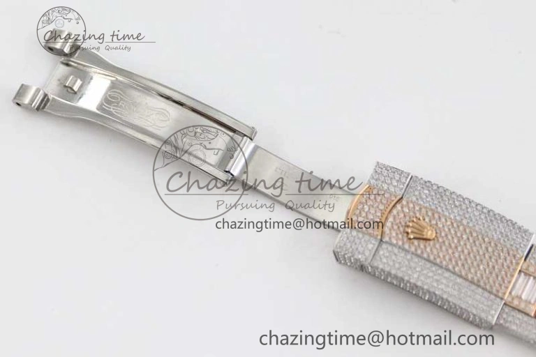 Diamond Skydweller SS RG TWF Best Edition Full Diamond Dial on SS RG Bracelet Asian 23J to 9001
