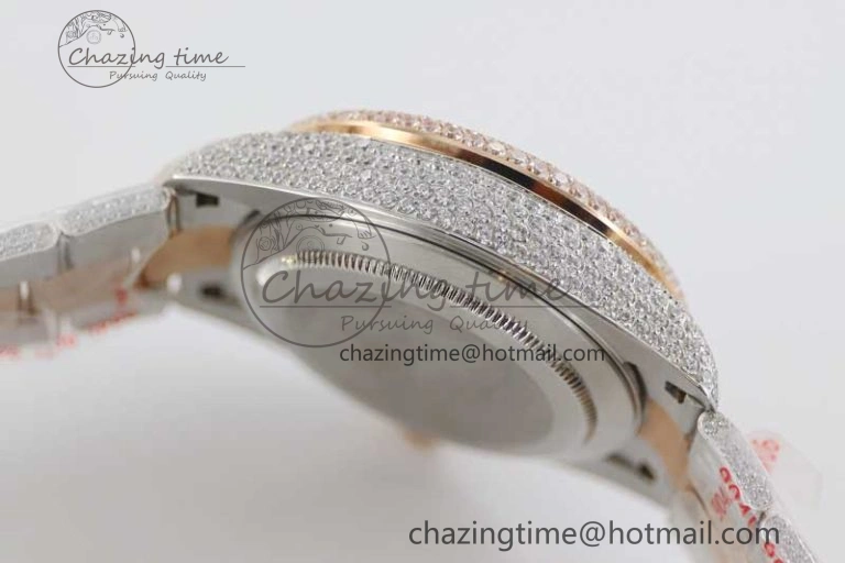 Diamond Skydweller SS RG TWF Best Edition Full Diamond Dial on SS RG Bracelet Asian 23J to 9001