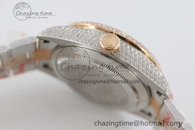 Diamond Skydweller SS RG TWF Best Edition Full Diamond Dial on SS RG Bracelet Asian 23J to 9001