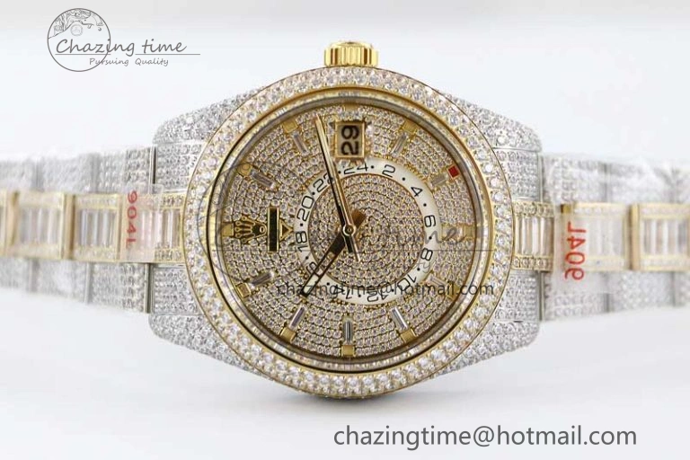 Diamond Skydweller SS YG TWF Best Edition Full Diamond Dial on SS YG Bracelet 23J to 9001