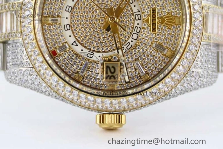 Diamond Skydweller SS YG TWF Best Edition Full Diamond Dial on SS YG Bracelet 23J to 9001