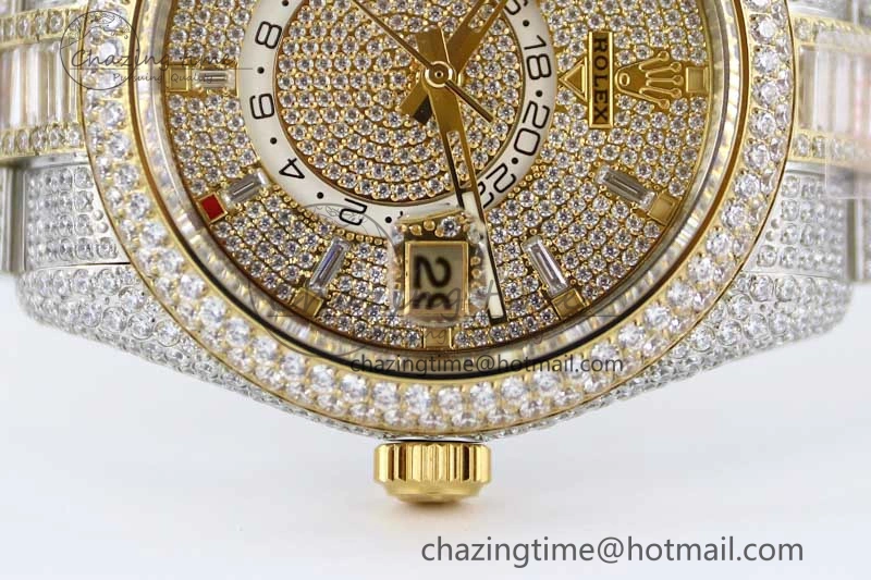 Diamond Skydweller SS YG TWF Best Edition Full Diamond Dial on SS YG Bracelet 23J to 9001