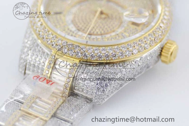 Diamond Skydweller SS YG TWF Best Edition Full Diamond Dial on SS YG Bracelet 23J to 9001