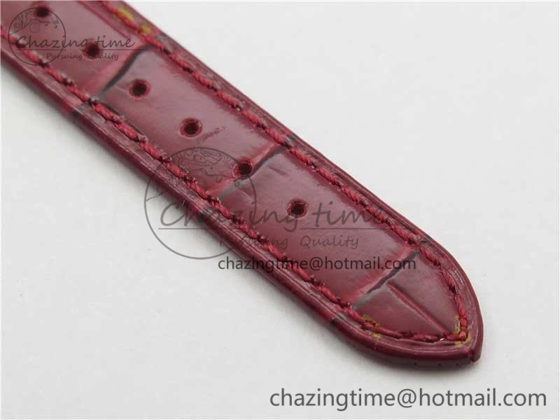 Doloevita SS 5055F 1:1 Best Edition Ivory White Textured Dial On Red Leather Strap Cal.L178.2