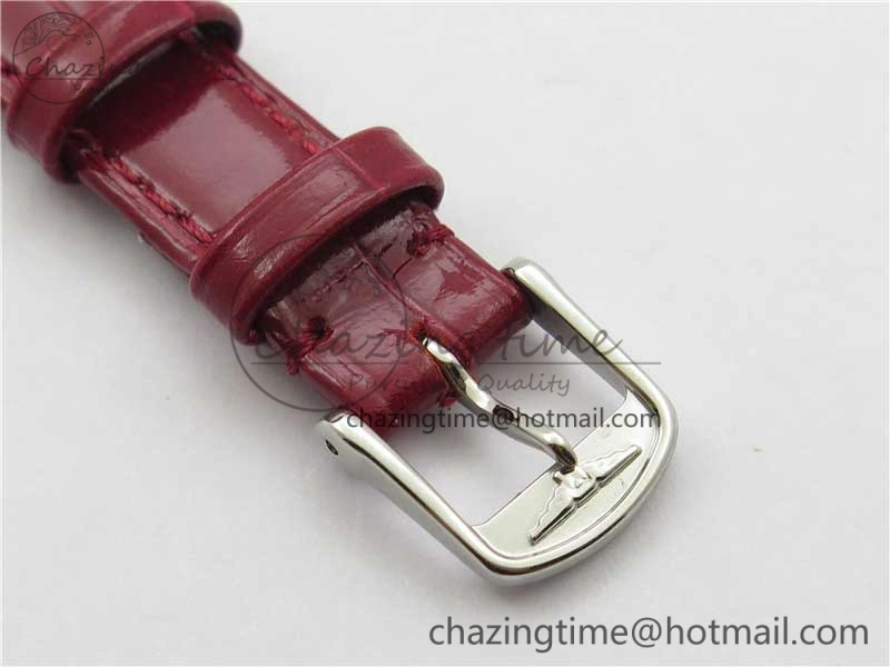 Doloevita SS 5055F 1:1 Best Edition Ivory White Textured Dial On Red Leather Strap Cal.L178.2