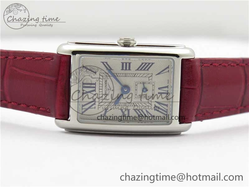 Doloevita SS 5055F 1:1 Best Edition Ivory White Textured Dial On Red Leather Strap Cal.L178.2