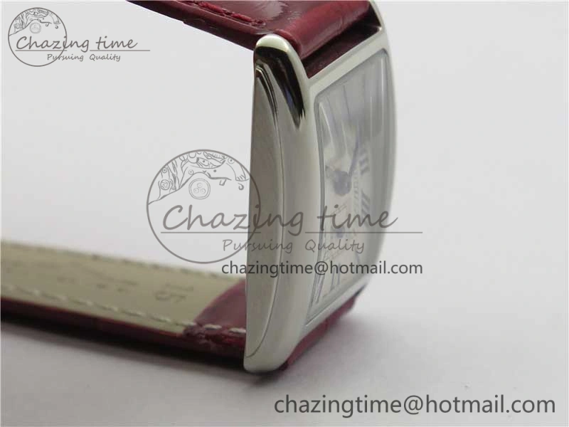Doloevita SS 5055F 1:1 Best Edition Ivory White Textured Dial On Red Leather Strap Cal.L178.2