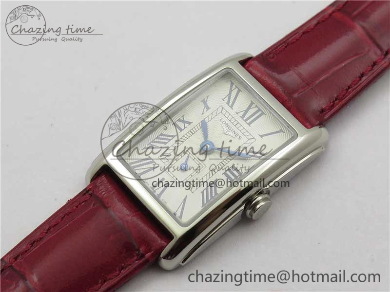 Doloevita SS 5055F 1:1 Best Edition Ivory White Textured Dial On Red Leather Strap Cal.L178.2