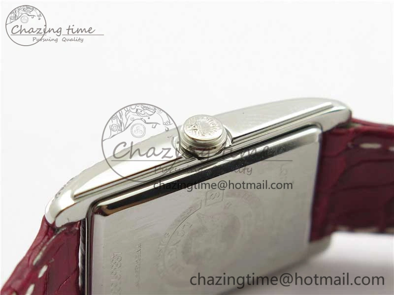 Doloevita SS Crystal Bezel 5055F 1:1 Best Edition Ivory White Textured Dial On Red Leather Strap Cal.L178.2