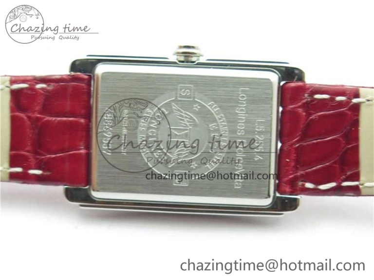 Doloevita SS Crystal Bezel 5055F 1:1 Best Edition Ivory White Textured Dial On Red Leather Strap Cal.L178.2