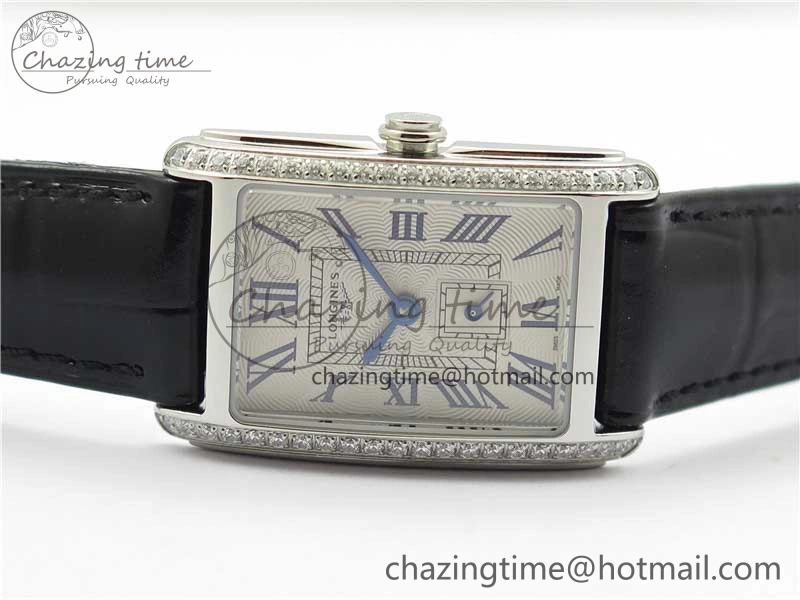 Doloevita SS Crystal Bezel 8848F 1:1 Best Edition Ivory White Textured Dial On Black Leather Strap Cal.L178.2