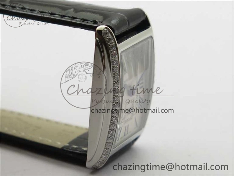 Doloevita SS Crystal Bezel 8848F 1:1 Best Edition Ivory White Textured Dial On Black Leather Strap Cal.L178.2