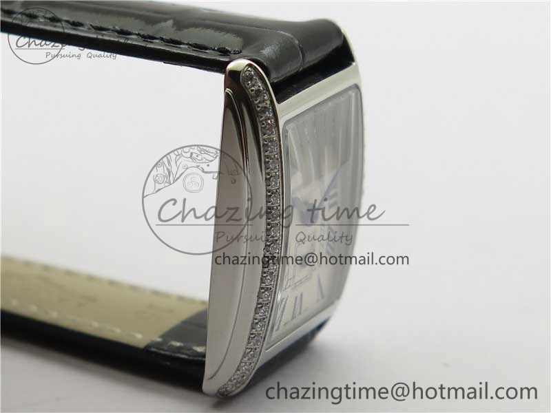 Doloevita SS Crystal Bezel 8848F 1:1 Best Edition Ivory White Textured Dial On Black Leather Strap Cal.L178.2
