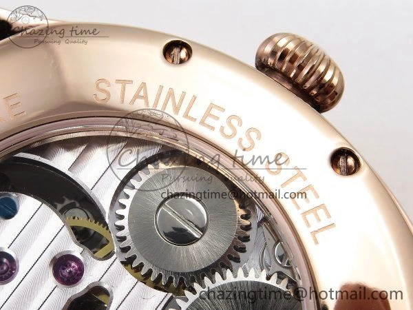 Drive De Cartier Flying Tourbillon RG RMS Best Edition White Dial on Brown Leather Strap