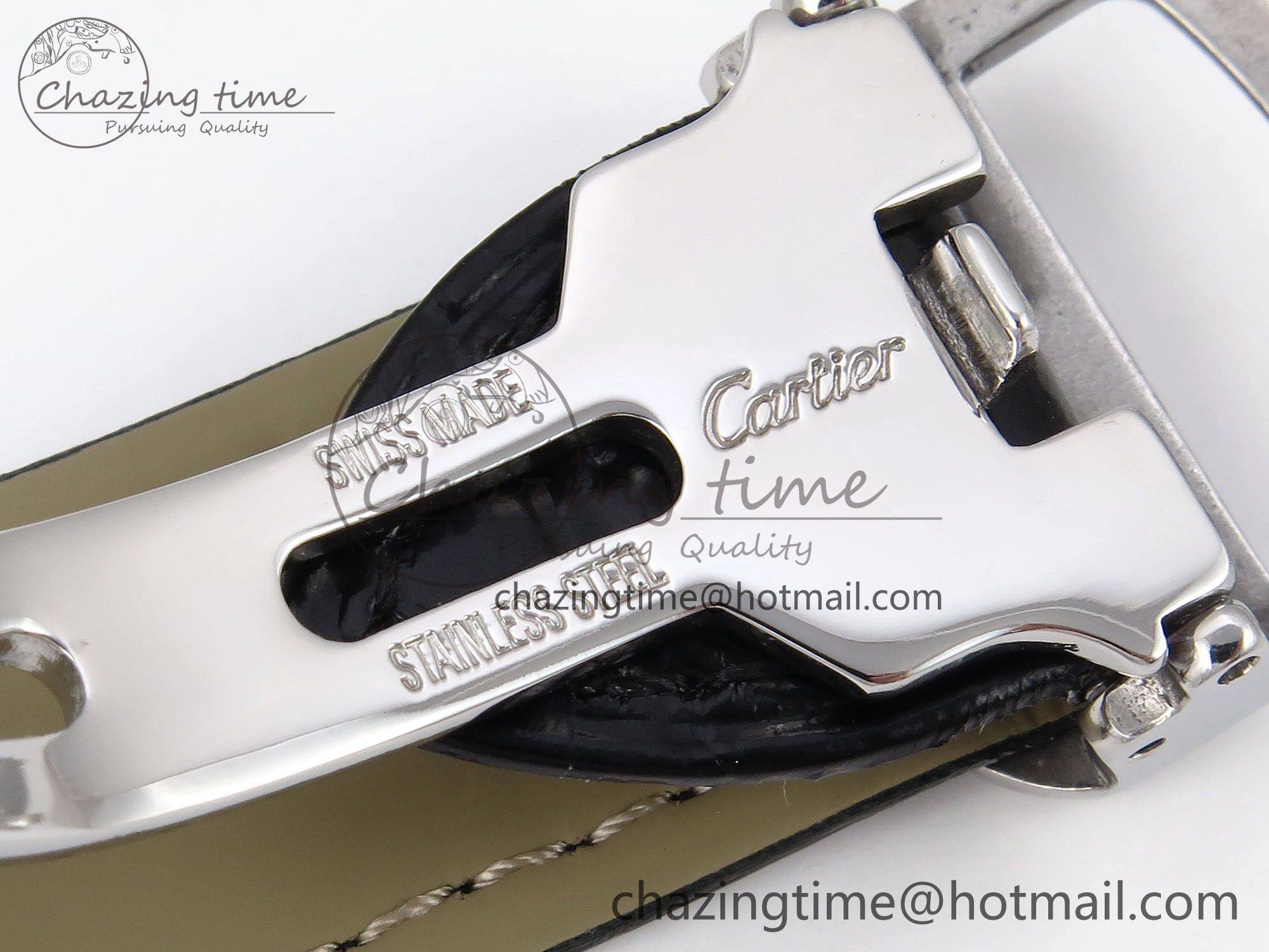 Drive De Cartier Flying Tourbillon SS RMS Best Edition Green Dial on Black Leather Strap