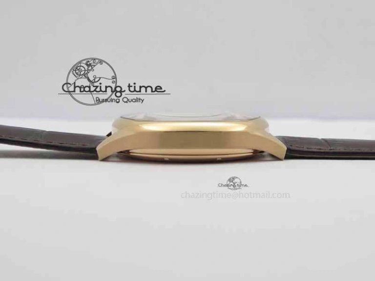 Drive De Cartier Tourbillon SS RG Best Edition Gray Textured Dial On Brown Leather Strap