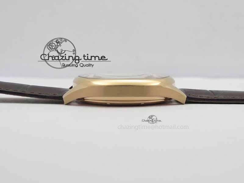 Drive De Cartier Tourbillon SS RG Best Edition Gray Textured Dial On Brown Leather Strap
