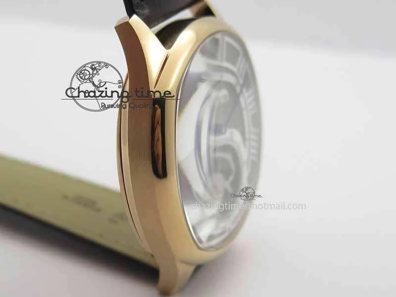 Drive De Cartier Tourbillon SS RG Best Edition Gray Textured Dial On Brown Leather Strap
