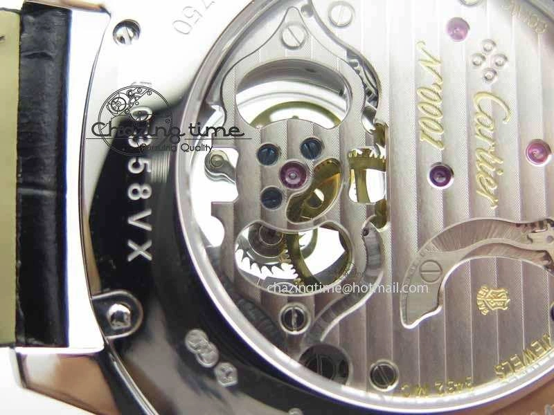 Drive De Cartier Tourbillon SS TF Best Edition Gray Textured Dial On Black Leather Strap