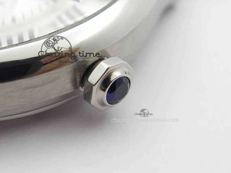 Drive De Cartier Tourbillon SS TF Best Edition White Textured Dial On Black Leather Strap