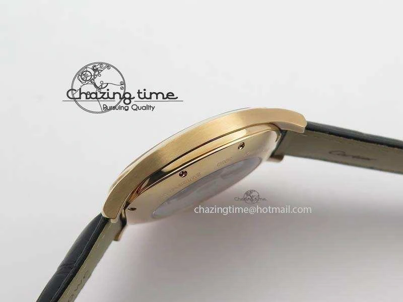 Drive de Cartier RG Best Edition Black Textured Dial On Black Leather Strap A23J(1904-PS MC)