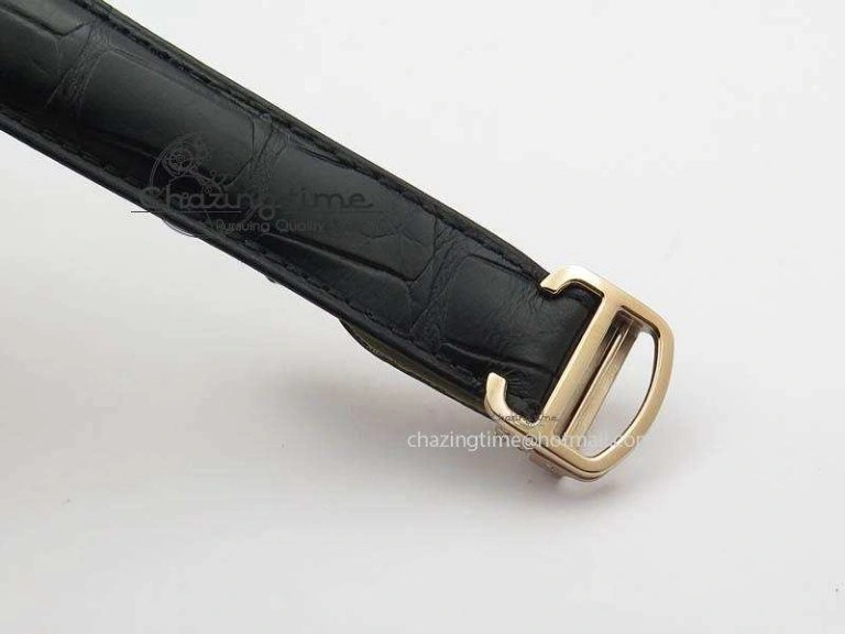 Drive de Cartier RG Best Edition Black Textured Dial On Black Leather Strap A23J(1904-PS MC)