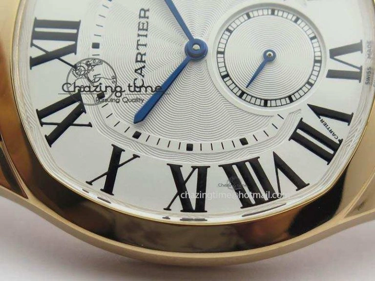 Drive de Cartier RG Best Edition White Textured Dial On Brown Leather Strap A23J(1904-PS MC)
