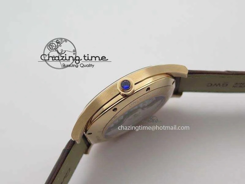 Drive de Cartier RG Best Edition White Textured Dial On Brown Leather Strap A23J(1904-PS MC)