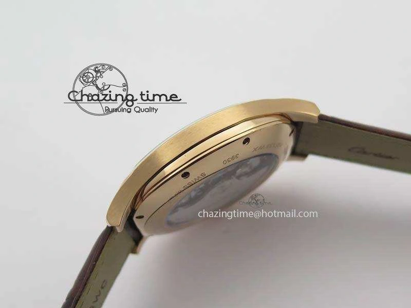 Drive de Cartier RG Best Edition White Textured Dial On Brown Leather Strap A23J(1904-PS MC)