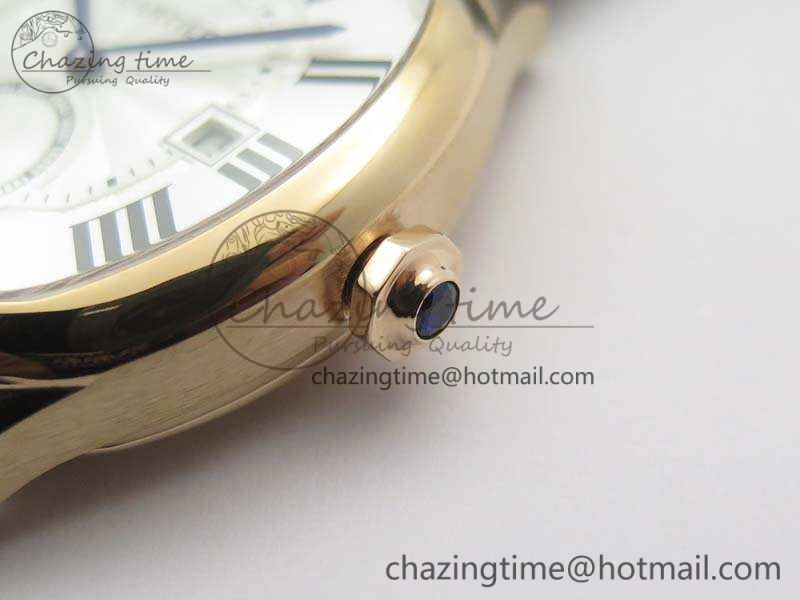 Drive de Cartier RG TF 1:1 Best Edition White Textured Dial On Brown Leather Strap A23J