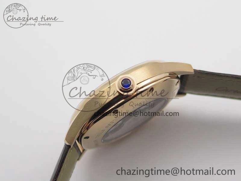 Drive de Cartier RG TF 1:1 Best Edition White Textured Dial On Brown Leather Strap A23J