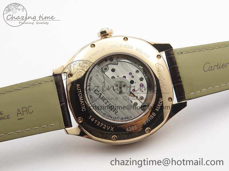 Drive de Cartier RG TF 1:1 Best Edition White Textured Dial On Brown Leather Strap A23J