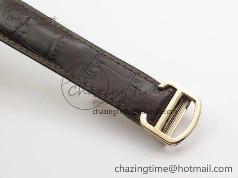Drive de Cartier RG TF 1:1 Best Edition White Textured Dial On Brown Leather Strap A23J