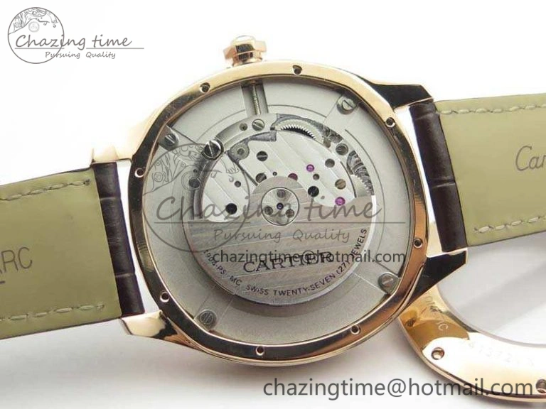 Drive de Cartier RG TF 1:1 Best Edition White Textured Dial On Brown Leather Strap A23J