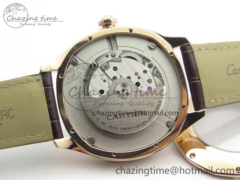 Drive de Cartier RG TF 1:1 Best Edition White Textured Dial On Brown Leather Strap A23J