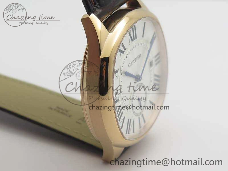 Drive de Cartier RG TF 1:1 Best Edition White Textured Dial On Brown Leather Strap A23J
