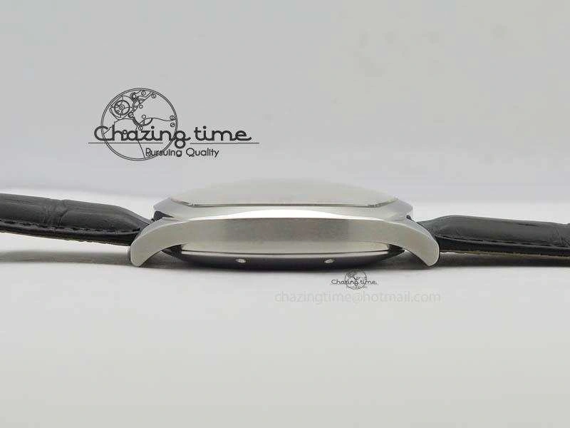 Drive de Cartier SS Best Edition White Textured Dial On Black Leather Strap A23J(1904-PS MC)