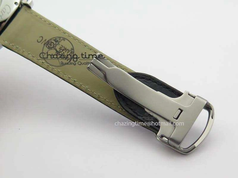Drive de Cartier SS Best Edition White Textured Dial On Black Leather Strap A23J(1904-PS MC)