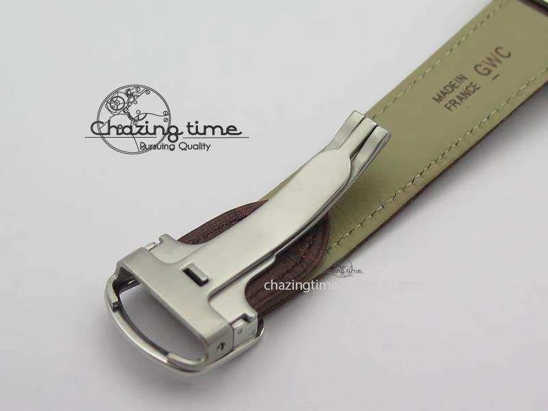 Drive de Cartier SS Best Edition White Textured Dial On Brown Leather Strap A23J(1904-PS MC)