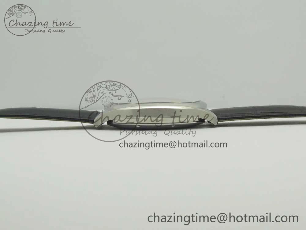 Drive de Cartier SS GSF 1:1 Best Edition White Textured Dial on Black Leather Strap A23J