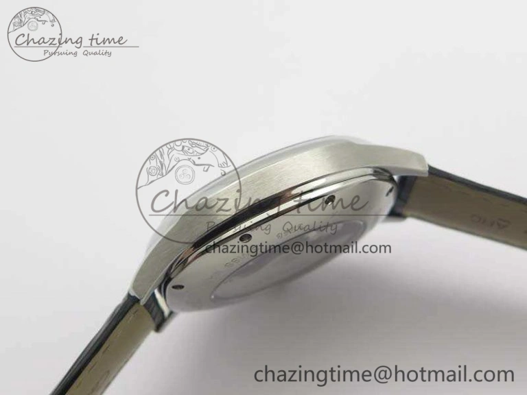 Drive de Cartier SS TF 1:1 Best Edition Gray Textured Dial On Black Leather Strap A23J