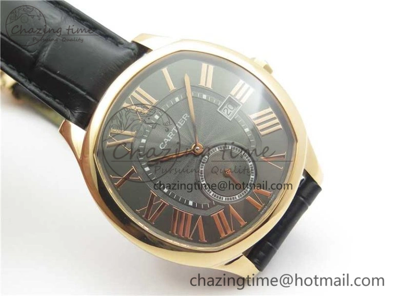Drive de RG GSF 1:1 Best Edition Gray Textured Dial on Black Leather Strap A23J to 1904-PS MC V2