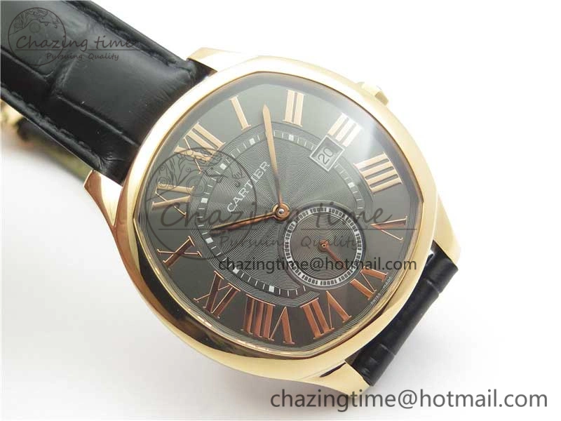 Drive de RG GSF 1:1 Best Edition Gray Textured Dial on Black Leather Strap A23J to 1904-PS MC V2