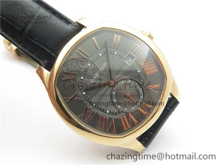 Drive de RG GSF 1:1 Best Edition Gray Textured Dial on Black Leather Strap A23J to 1904-PS MC V2