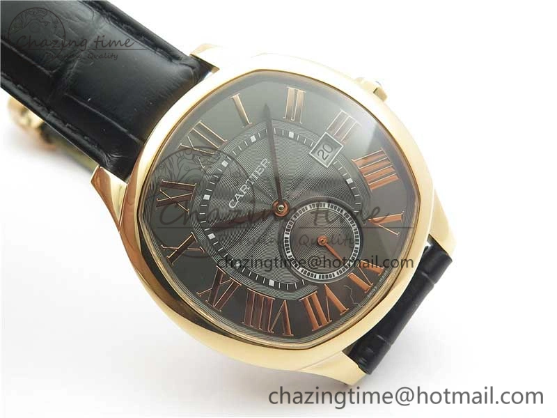 Drive de RG GSF 1:1 Best Edition Gray Textured Dial on Black Leather Strap A23J to 1904-PS MC V2