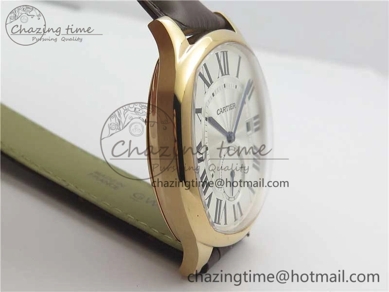 Drive de RG GSF 1:1 Best Edition White Textured Dial on Brown Leather Strap A23J to 1904-PS MC V2