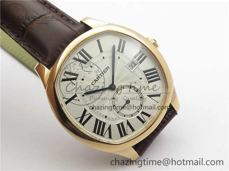 Drive de RG GSF 1:1 Best Edition White Textured Dial on Brown Leather Strap A23J to 1904-PS MC V2