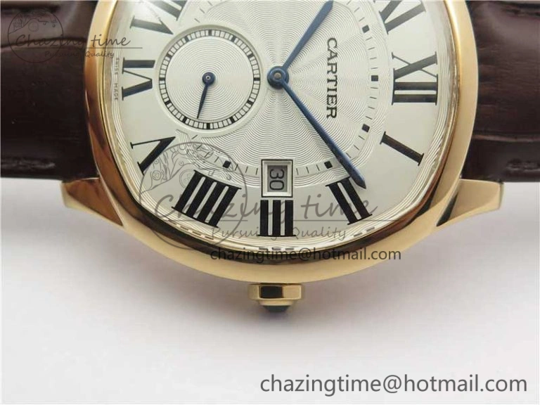 Drive de RG GSF 1:1 Best Edition White Textured Dial on Brown Leather Strap A23J to 1904-PS MC V2