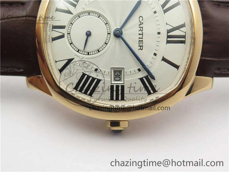 Drive de RG GSF 1:1 Best Edition White Textured Dial on Brown Leather Strap A23J to 1904-PS MC V2