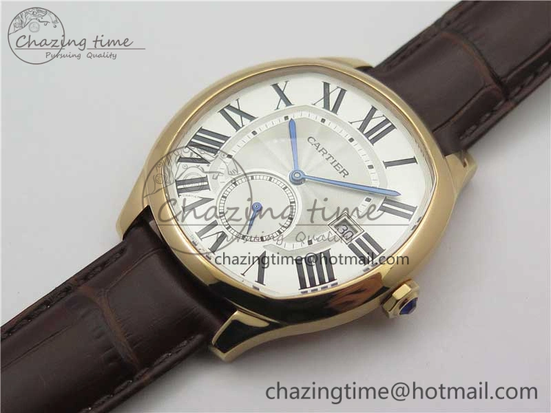 Drive de RG GSF 1:1 Best Edition White Textured Dial on Brown Leather Strap A23J to 1904-PS MC V2